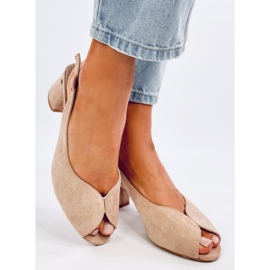 Venus Khaki heeled sandals beige 2