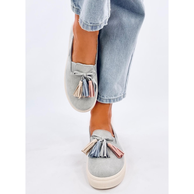 Salma Gray fringed sneakers grey 2