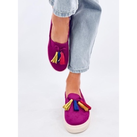 Salma Fuchsia fringe sneakers pink 1