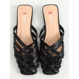 Seastar Loretta Black braided women's slippers 1