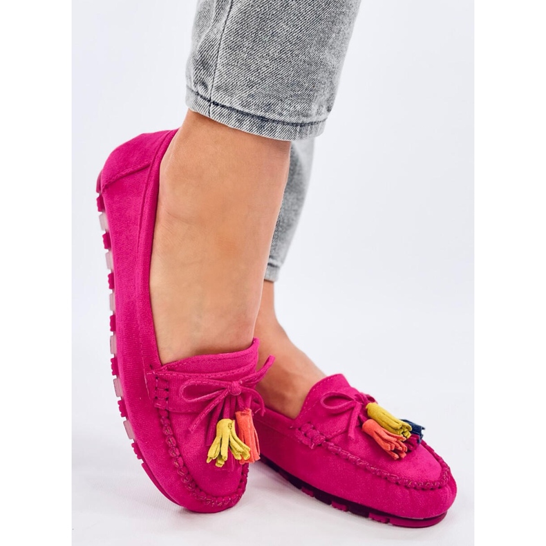 Tamla Fuchsia Fringed Loafers pink 2