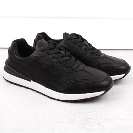 Men's black sports leather shoes Big Star NN174287 1