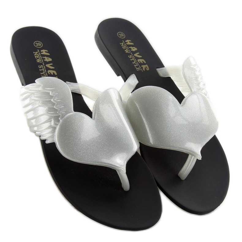 Meliski Flying heart KM116 BLACK / SILVER white 2