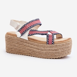 Women's Sandals On a Braided Massive Sole, White Luminea 2 Women's Sandals On a Braided Massive Sole, White Luminea 2