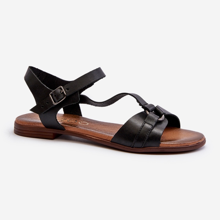 Zazoo 40182 Women's Leather Sandals Black 1