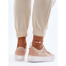 Lee Cooper LCW-24-31-2196 Women's Fabric Sneakers, Beige 2