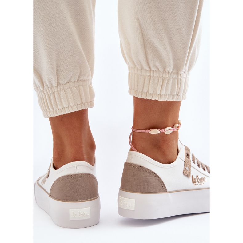 Lee Cooper LCW-24-31-2198 Women's Fabric Sneakers, White 2