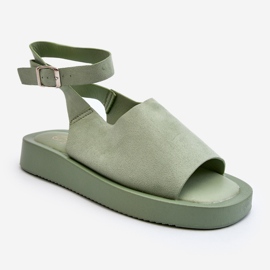 Comfortable Women's Platform Sandals, Green Rubie 1