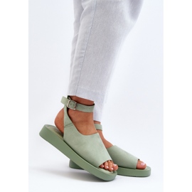Comfortable Women's Platform Sandals, Green Rubie 2