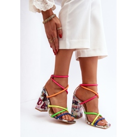 Fashionable High Heel Sandals Multicolor Josette pink 2