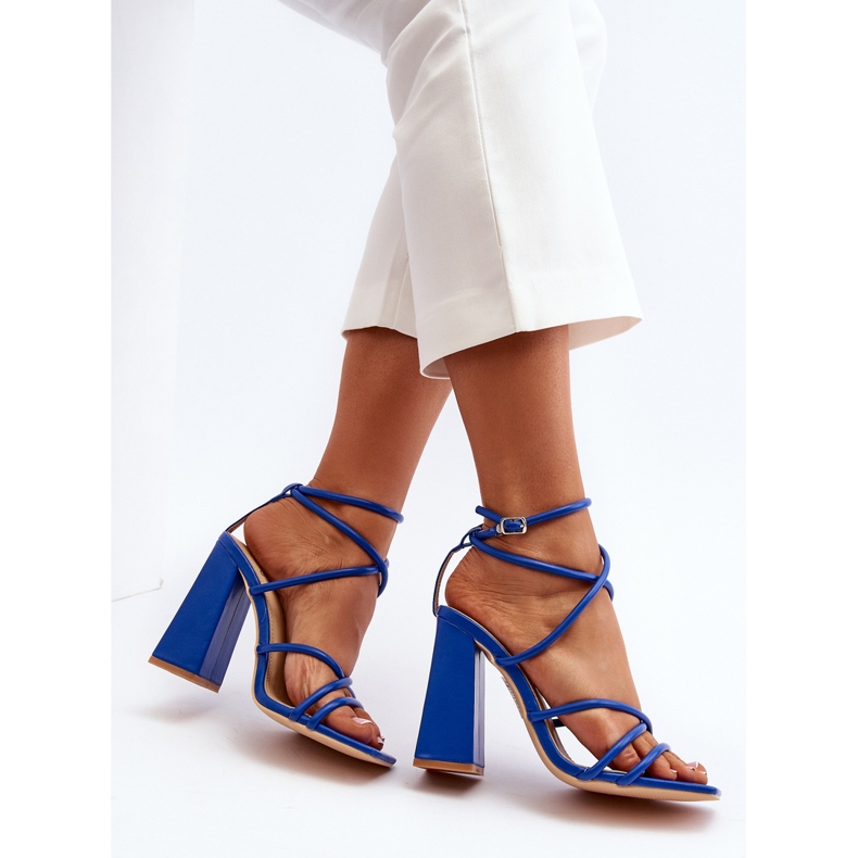 Fashionable Blue High Heel Sandals Josette 1