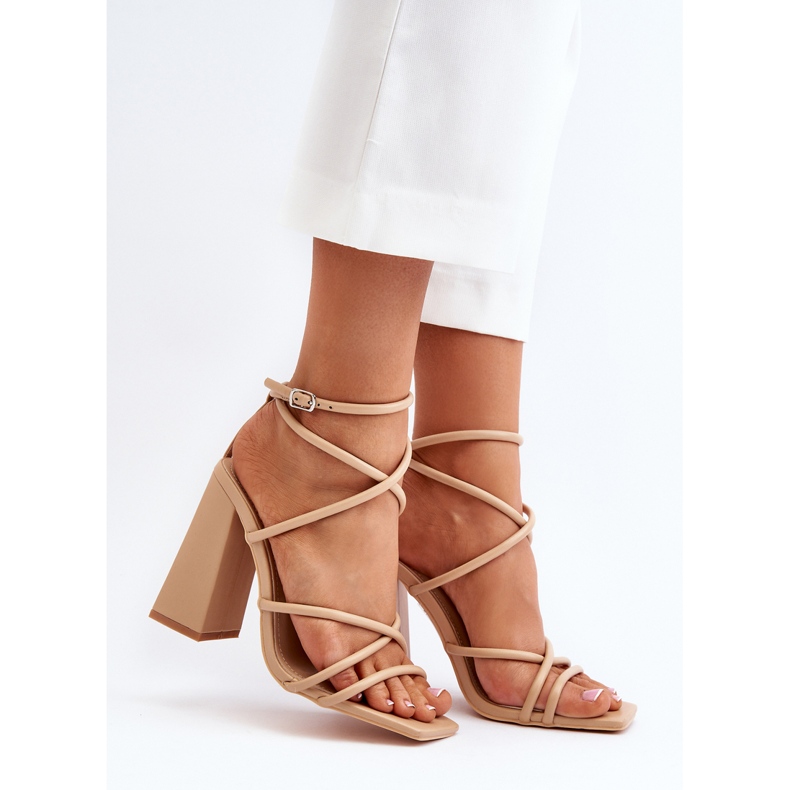 Fashionable Nude Josette High Heel Sandals beige 2