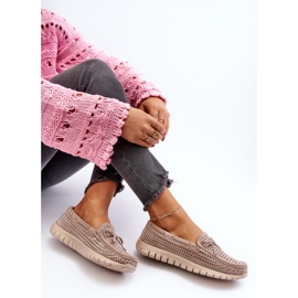 Vinceza Beige Women's Moccasins With Bow Reece 1