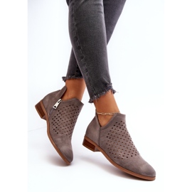 Vinceza Women's Low Flat Boots Gray Janetris grey 1