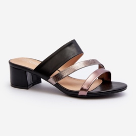 Women's Low Heel Flip-Flops Black Rosila 1