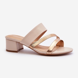 Women's Low-Heel Flip-Flops Beige Rosila 1