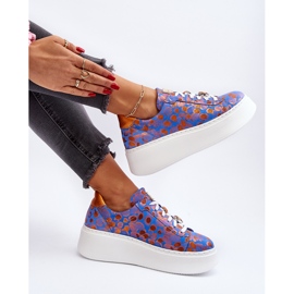 Leather Sports Shoes on the Platform Maciejka 06191-06 Blue 1 Leather Sports Shoes on the Platform Maciejka 06191-06 Blue 1