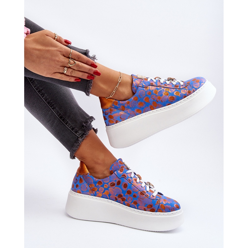 Leather Sports Shoes on the Platform Maciejka 06191-06 Blue 1 Leather Sports Shoes on the Platform Maciejka 06191-06 Blue 1