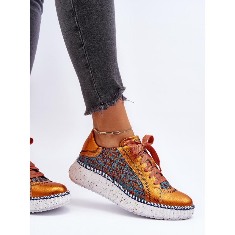 Leather Women's Sports Shoes Maciejka 06327-18 Orange 2 Leather Women's Sports Shoes Maciejka 06327-18 Orange 2