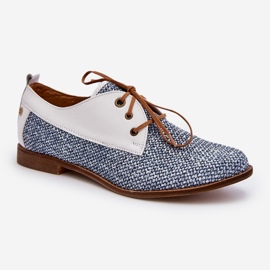 Women's Leather Flat Shoes Maciejka 06461-17 Blue 1