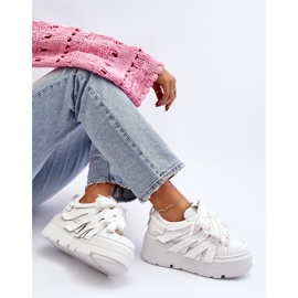 Zazoo 2F-7033 Sneakers on a massive platform, white 2