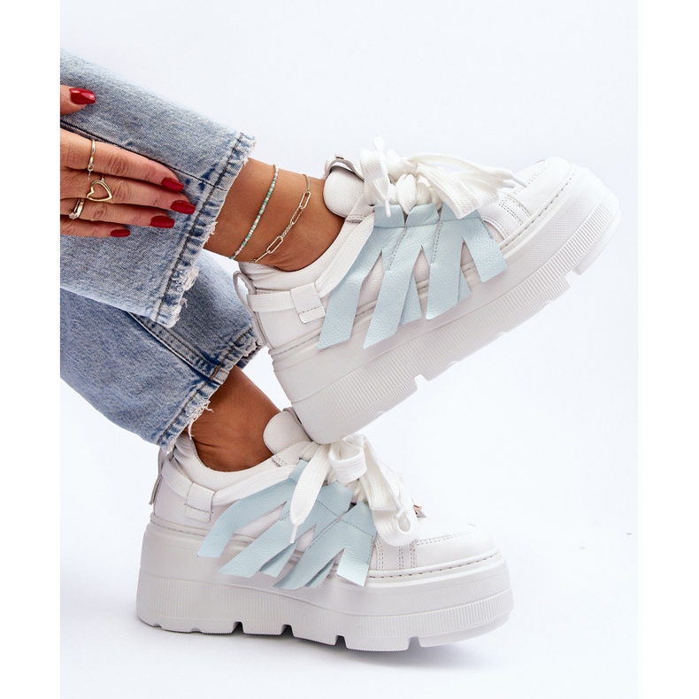 Zazoo 2F-7033 Sneakers on a massive platform, blue 1