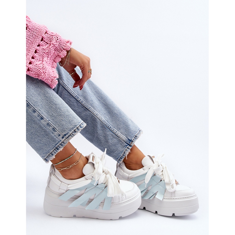 Zazoo 2F-7033 Sneakers on a massive platform, blue 2