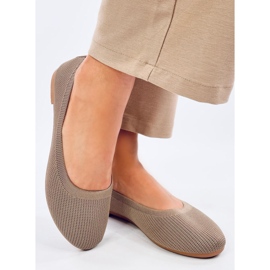 Cavaday Khaki sock ballet flats brown 2