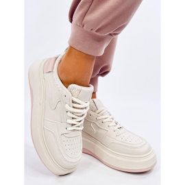 Motimes Beige Pink pastel women's sneakers 1