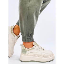 Motimes Beige Green pastel women's sneakers 2