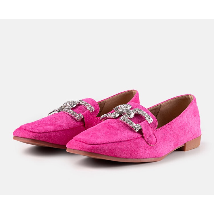 Pink moccasins decorated with Sanny rhinestones 1