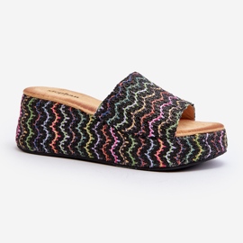 Women's Black Vanarila Wedge Flip-Flops 1
