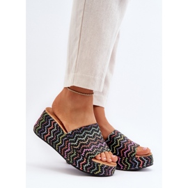 Women's Black Vanarila Wedge Flip-Flops 2