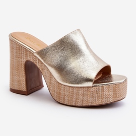 Women's Sandals with High Heels, Gold, Siobhan golden 2