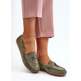 Women's Suede Classic Moccasins Green Ontala 1