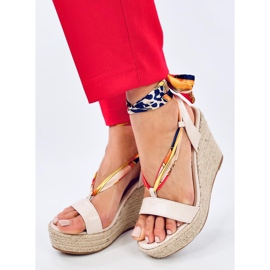 Birrel Beige wedge espadrille sandals 2