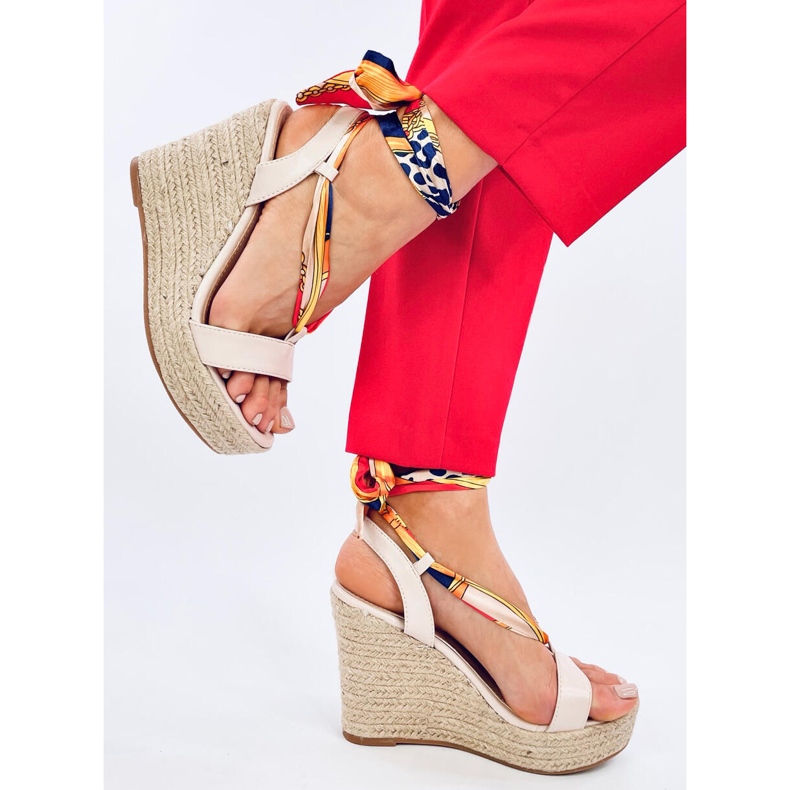 Birrel Beige wedge espadrille sandals 1