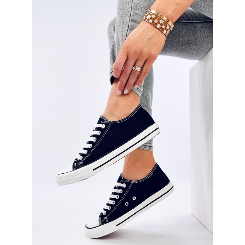 Classic lace-up sneakers Levens Black (white sole) 1