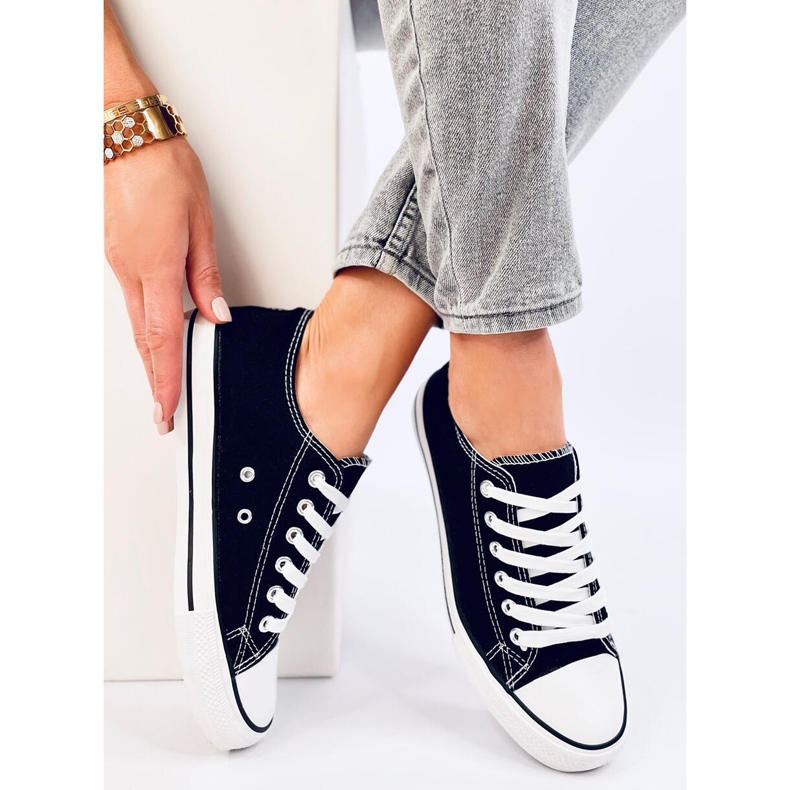 Classic lace-up sneakers Levens Black (white sole) 2