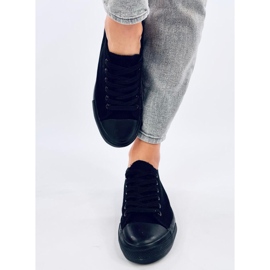 Classic Levens Allblack lace-up sneakers (black sole) 1