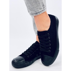 Classic Levens Allblack lace-up sneakers (black sole) 2