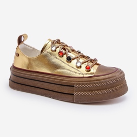 Women's Platform Sneakers GOE NN2N4055 Gold golden 2