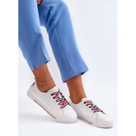 Vinceza Women's Leather Sneakers White Litzy 1