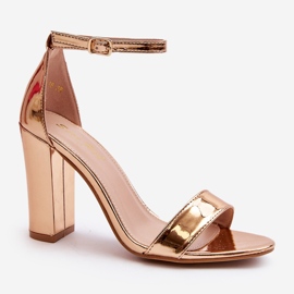 Pink Gold Thakko High Heel Sandals golden 2 Pink Gold Thakko High Heel Sandals golden 2