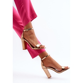Pink Gold Thakko High Heel Sandals golden 1 Pink Gold Thakko High Heel Sandals golden 1