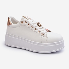 Women's Platform Sneakers With Decorations, White Herbisa 1
