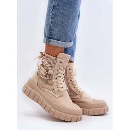 Beige Wonise Women's High Sneakers on a Massive Platform 2