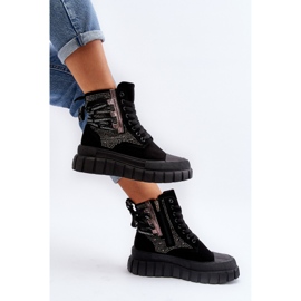 Women's High Sneakers On A Massive Platform, Black Wonise 2