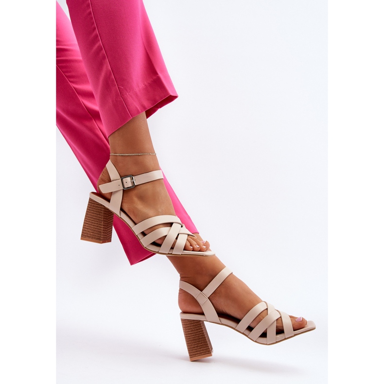 Women's Sandals on a High Heel Beige Opifiana 1 Women's Sandals on a High Heel Beige Opifiana 1