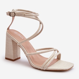 Nude Herfiana high heel sandals with straps beige 2